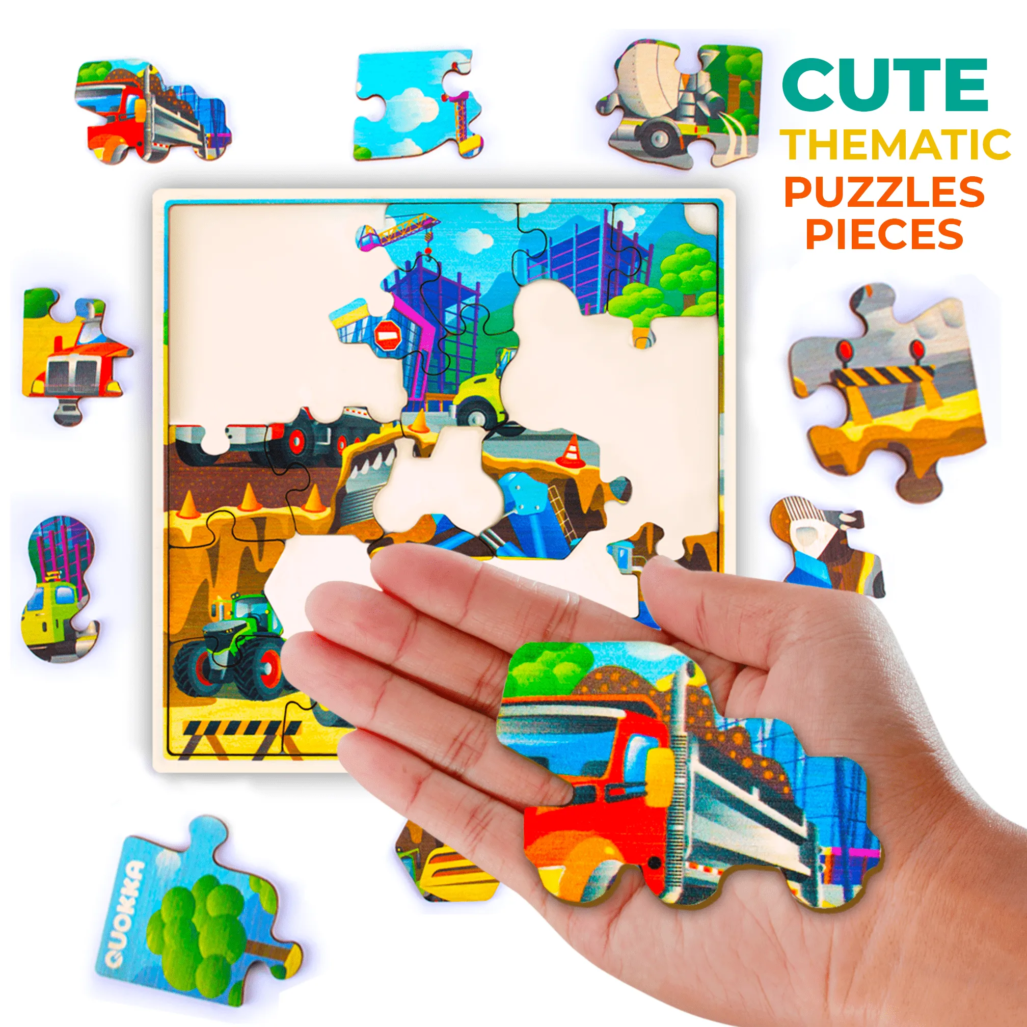 28 Pieces Wooden Puzzles for Kids | Transport