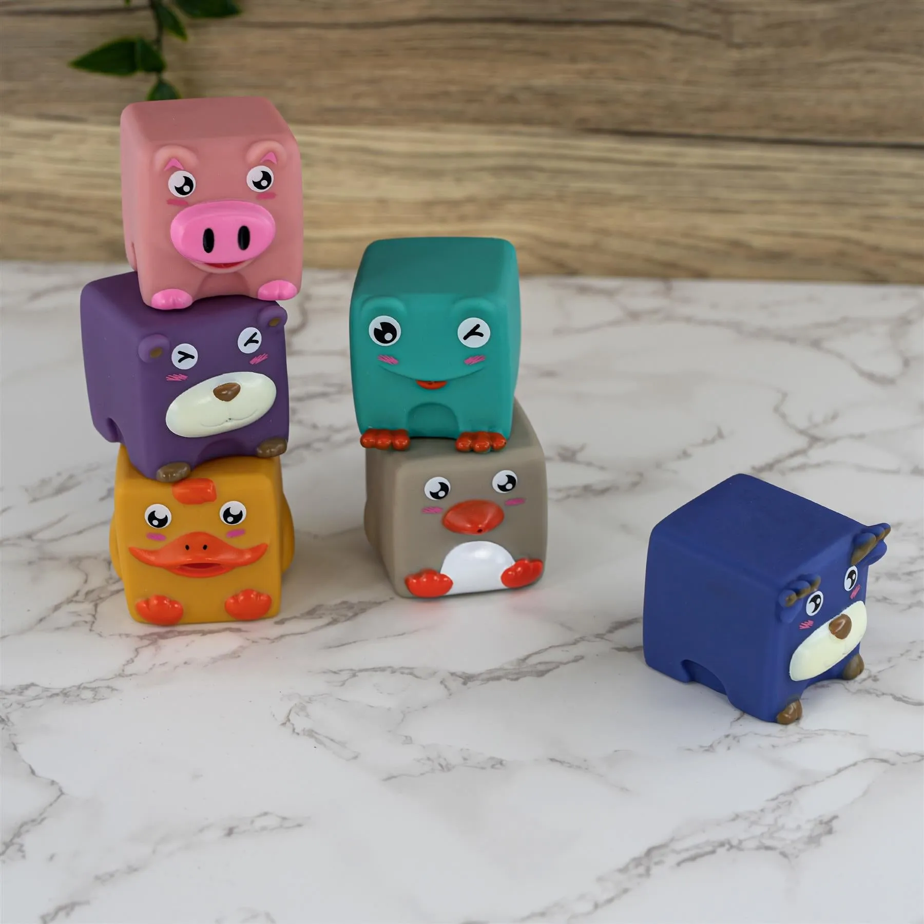 6 Pieces Stacking Building Blocks With Squeaky Sound