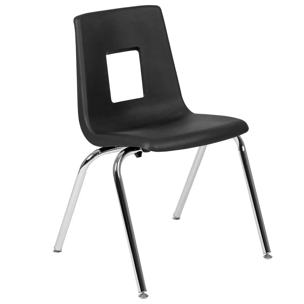 Advantage Black Student Stack School Chair - 18-Inch By Flash Furniture