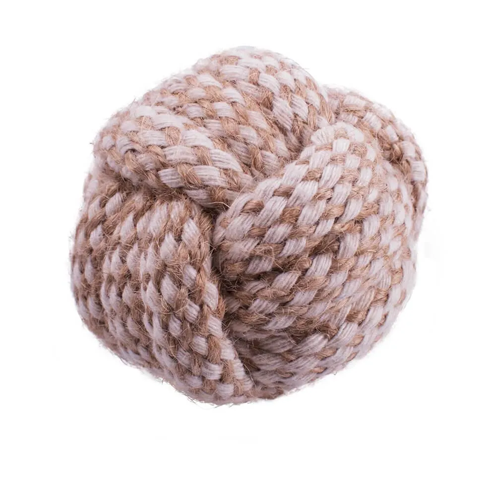 AllPetSolutions Natural Hemp Rope Ball Dog Toy