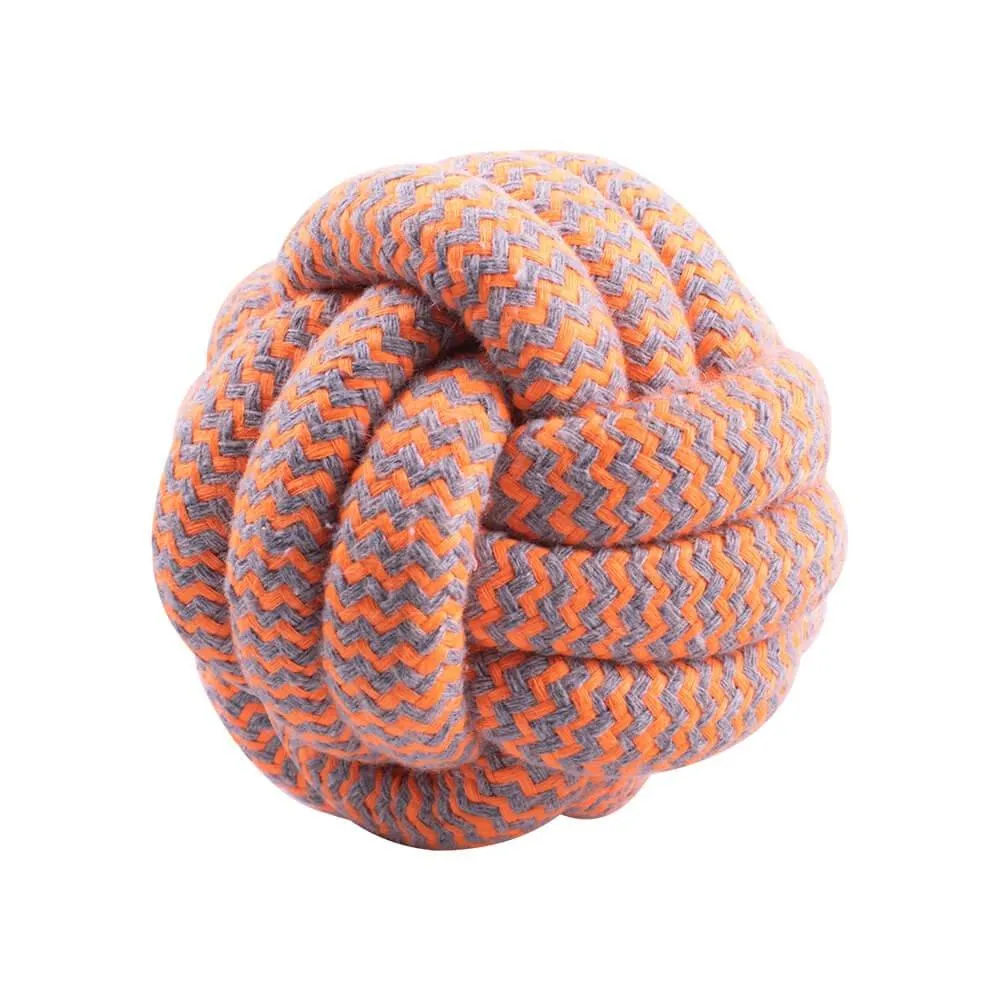 AllPetSolutions Rope Dog Ball, Orange