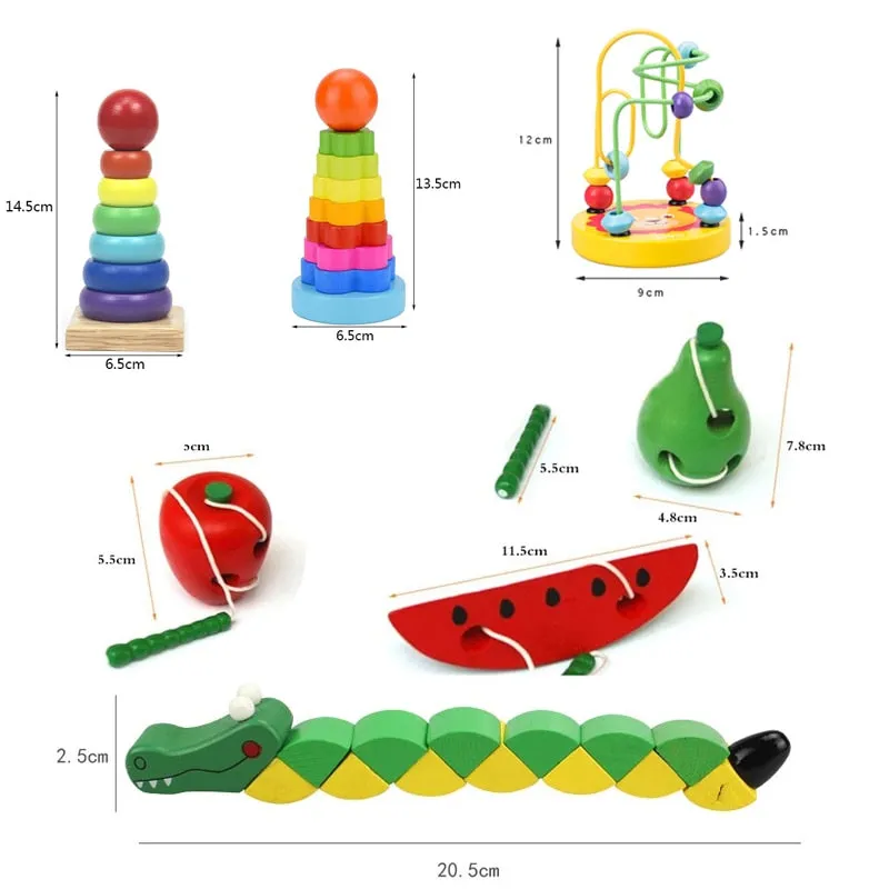 Baby Montessori Educational Math Toy Wooden mini Circles Bead Wire Maze Roller Coaster Abacus Puzzle toys For Kids Boy Girl Gift