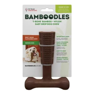 Bamboodles T-Bone Dog Chew Beef Medium 6"