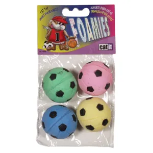 Catit Foamies Cat Toy Sponge Soccer Balls - 4 pieces