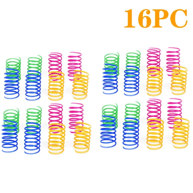 Colorful Plastic Spiral Spring Cat Toys - Interactive Bouncing Pet Play Accessories