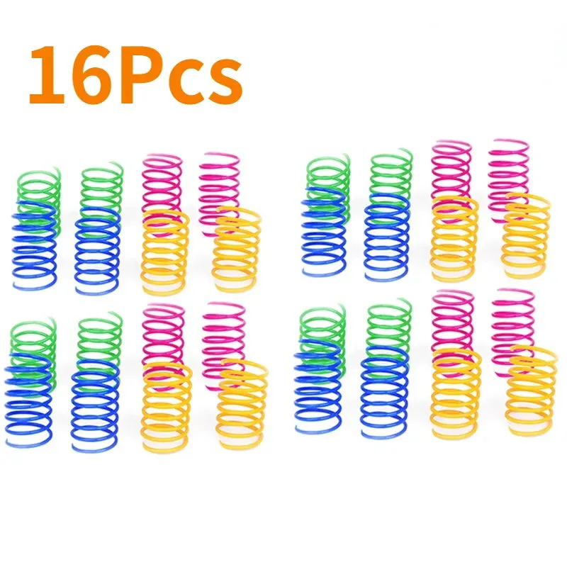 Colorful Plastic Spiral Spring Cat Toys - Interactive Bouncing Pet Play Accessories