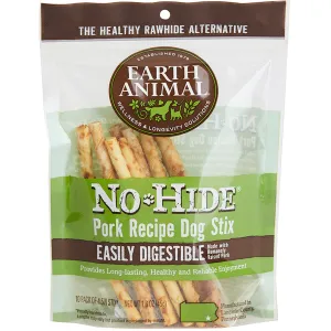 Earth Animal No Hide Pork Recipe Stix Dog Treats 3oz/10pk