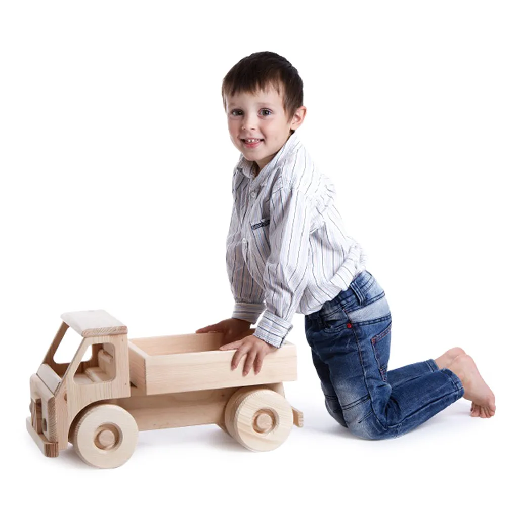 Extra Large Wooden Toy Truck With Blocks - Junior