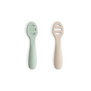 First Feeding Baby Spoons 2-Pack (Cambridge Blue/Shifting Sand)