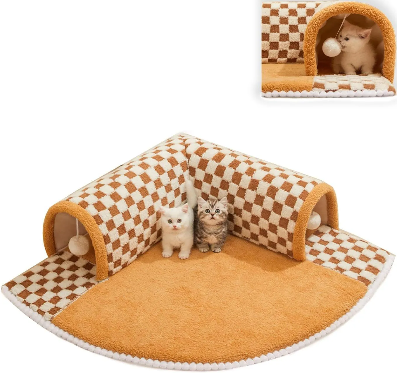 Funny Comfortable Indoor Bed Mat Cat Tunnel With Scratch Ball