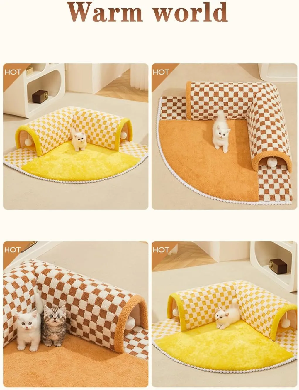 Funny Comfortable Indoor Bed Mat Cat Tunnel With Scratch Ball