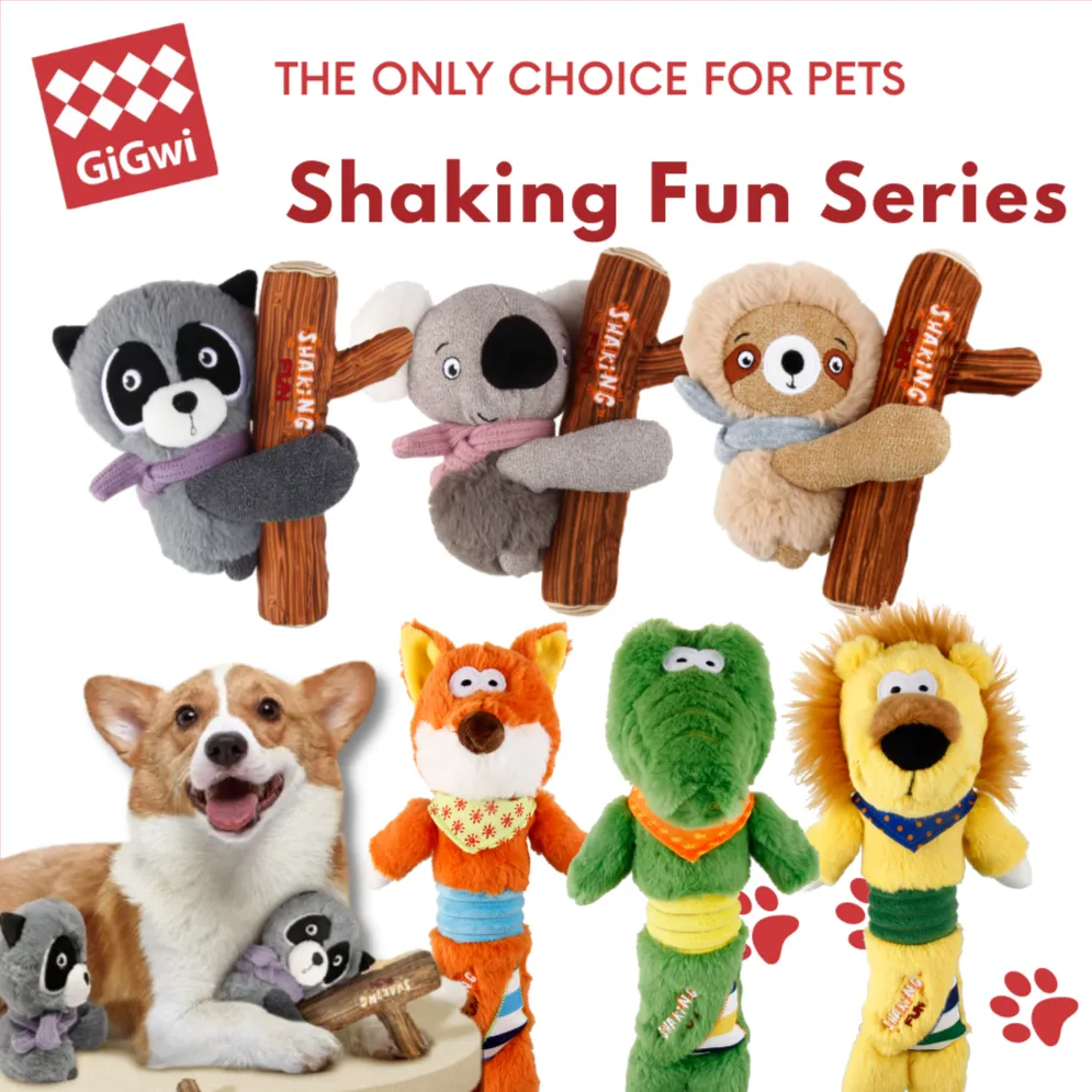 GiGwi Shaking Fun Series: Fun Plush Dog Toy with Squeaker