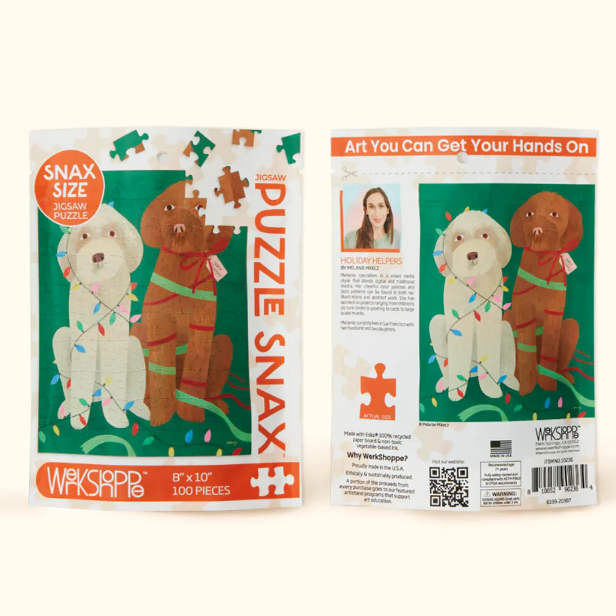 Holiday Dogs Snax Size Puzzle, 100 pieces