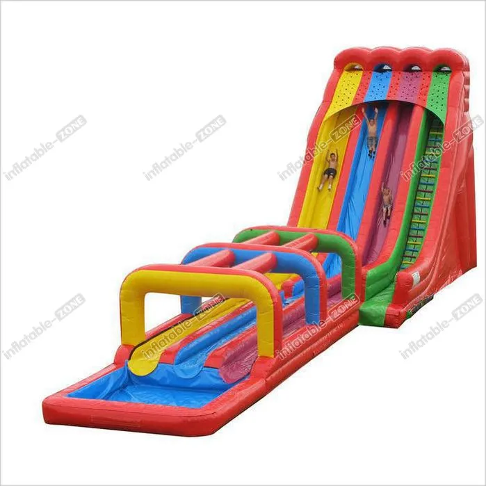 Inflatable Slide Obstacle Course Jumping Castle Water Slide , Kids Bouncy Castle With Slide