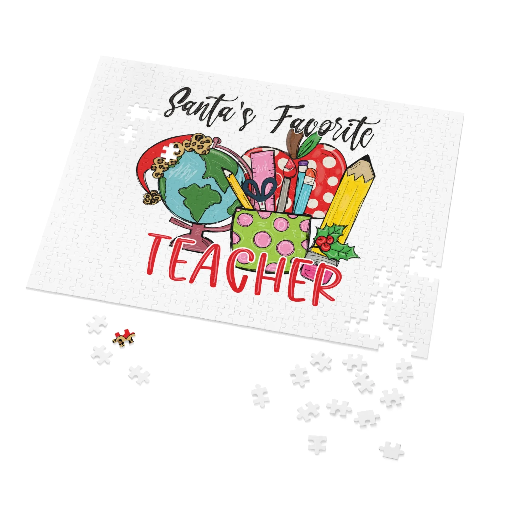 Jigsaw Puzzle, Santa's Favorite Teacher, Personalised/Non-Personalised (30, 110, 252, 500,1000-Piece)