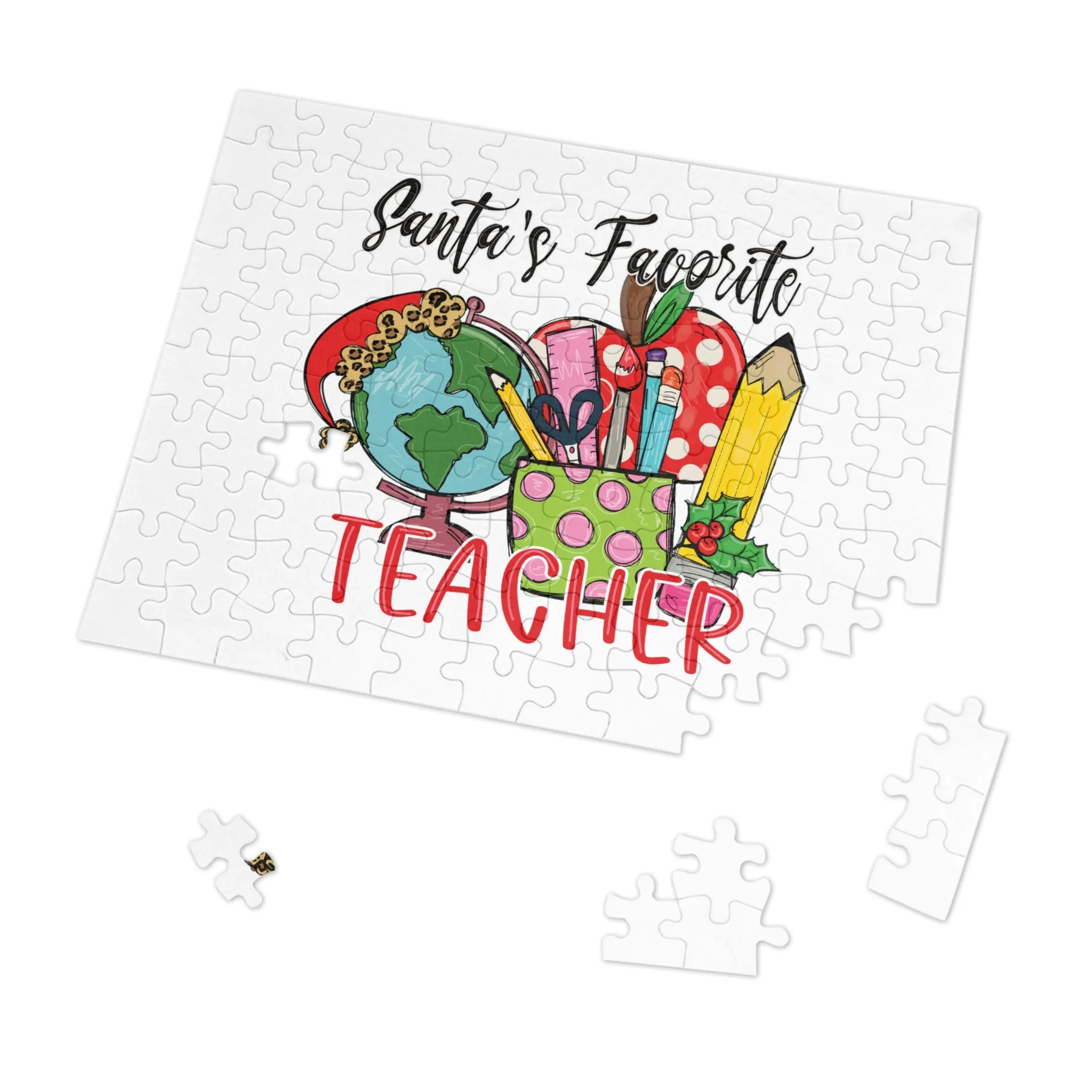 Jigsaw Puzzle, Santa's Favorite Teacher, Personalised/Non-Personalised (30, 110, 252, 500,1000-Piece)