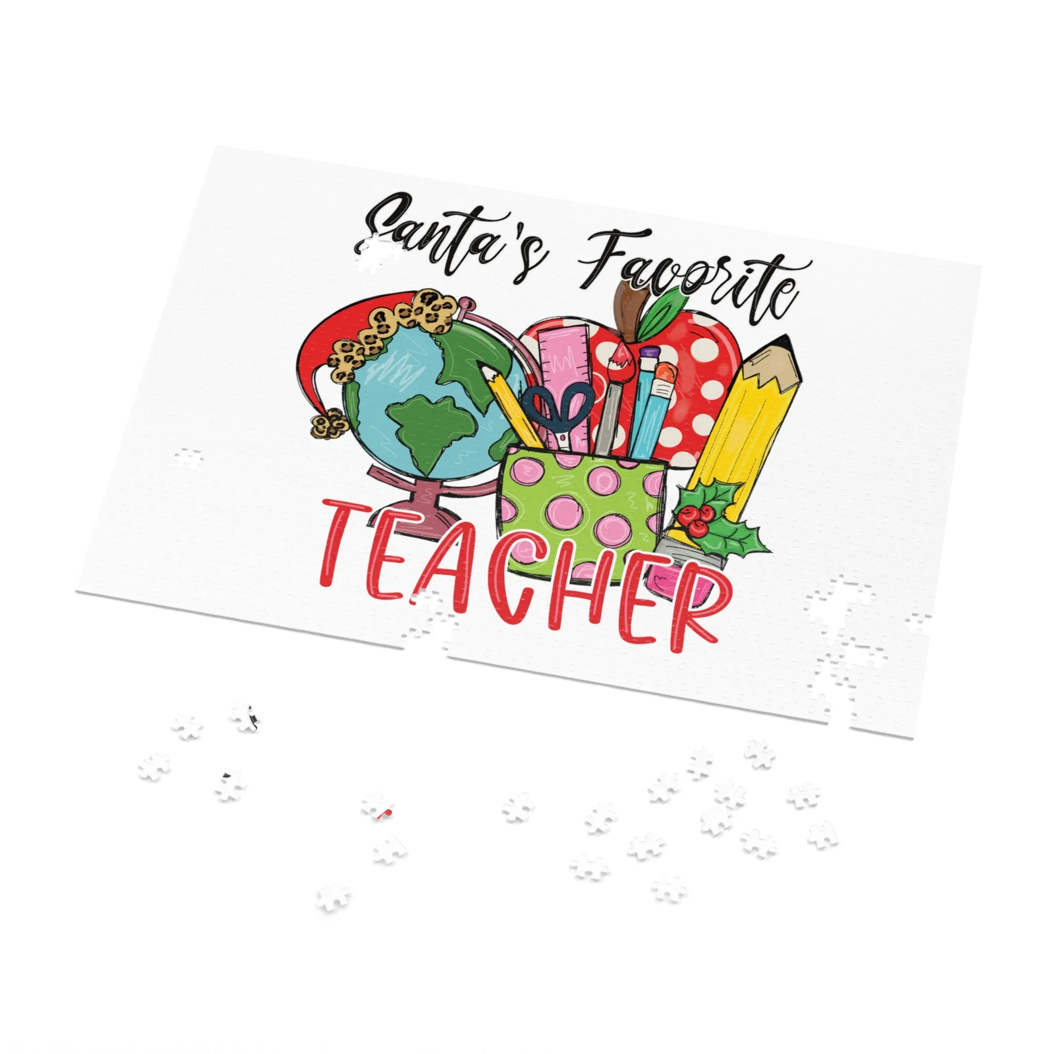 Jigsaw Puzzle, Santa's Favorite Teacher, Personalised/Non-Personalised (30, 110, 252, 500,1000-Piece)