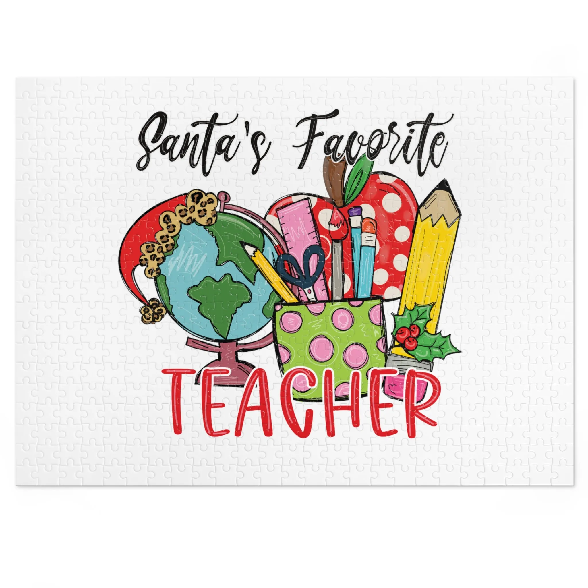 Jigsaw Puzzle, Santa's Favorite Teacher, Personalised/Non-Personalised (30, 110, 252, 500,1000-Piece)