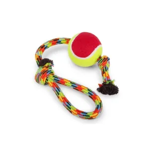 Kazoo Braided Rope Sling Tennis Ball Medium Dog Toy