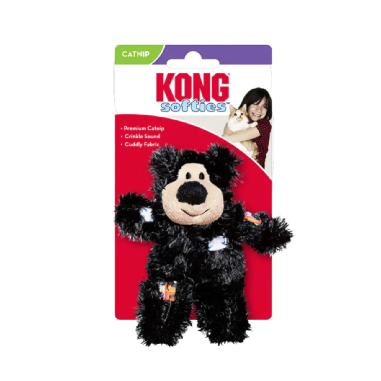 KONG Softies Patchwork Bear Catnip Cat Toy