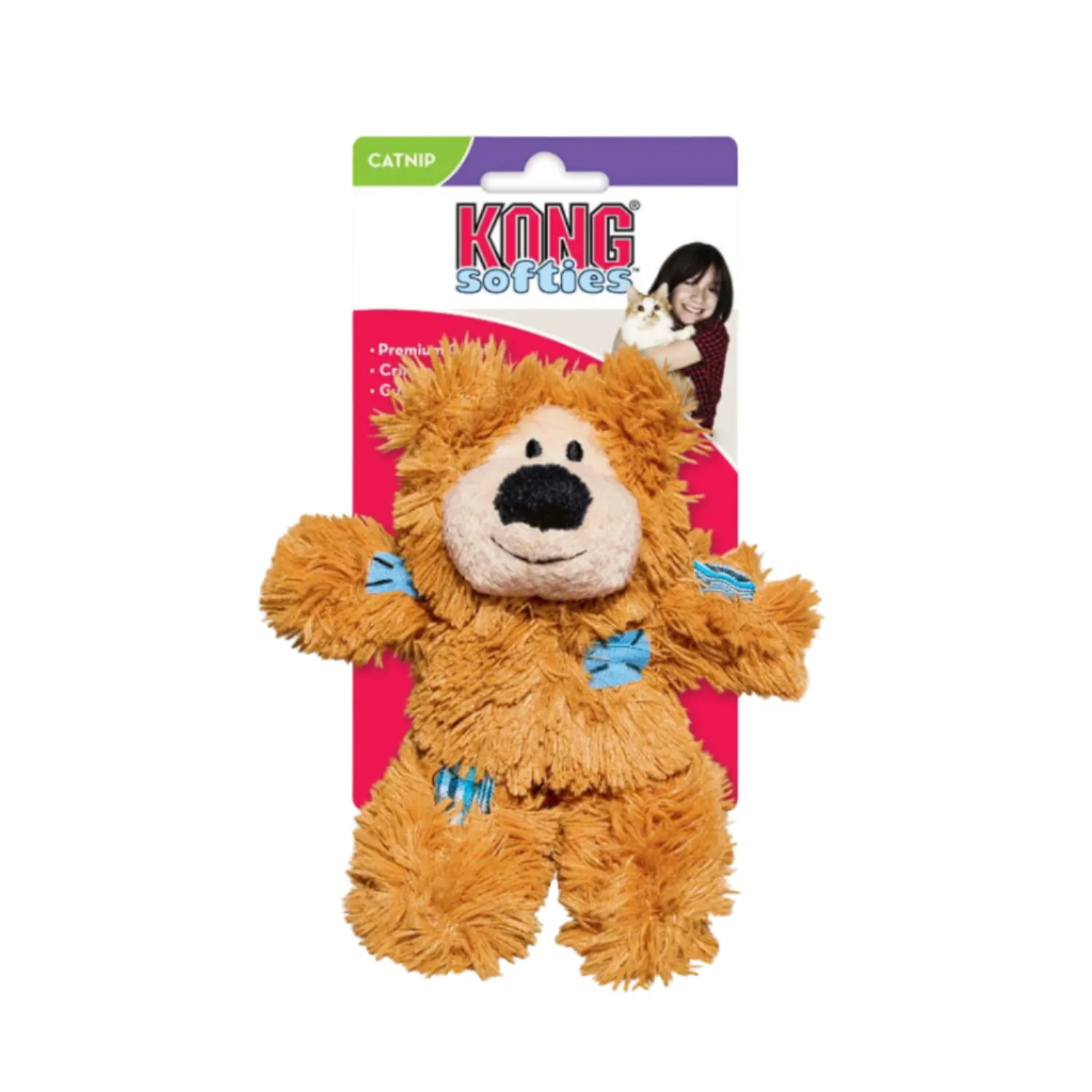 KONG Softies Patchwork Bear Catnip Cat Toy