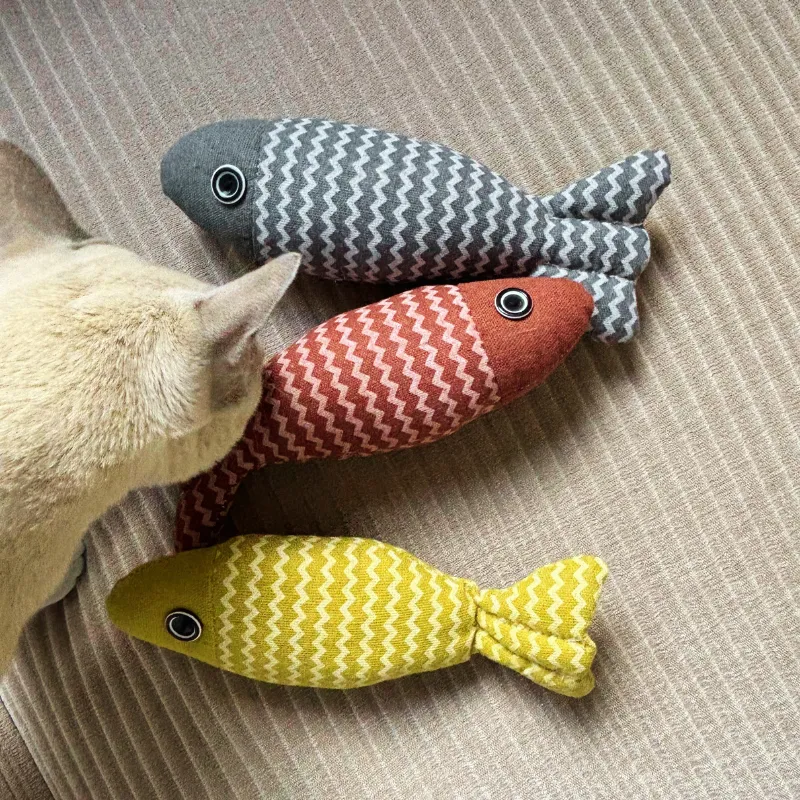 Linen Cat Fish Toys for Playful Feline Fun