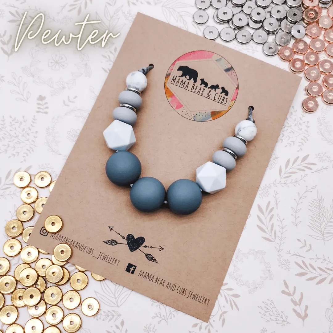 Lux Collection Silicone Teething Necklace & Breastfeeding Necklace