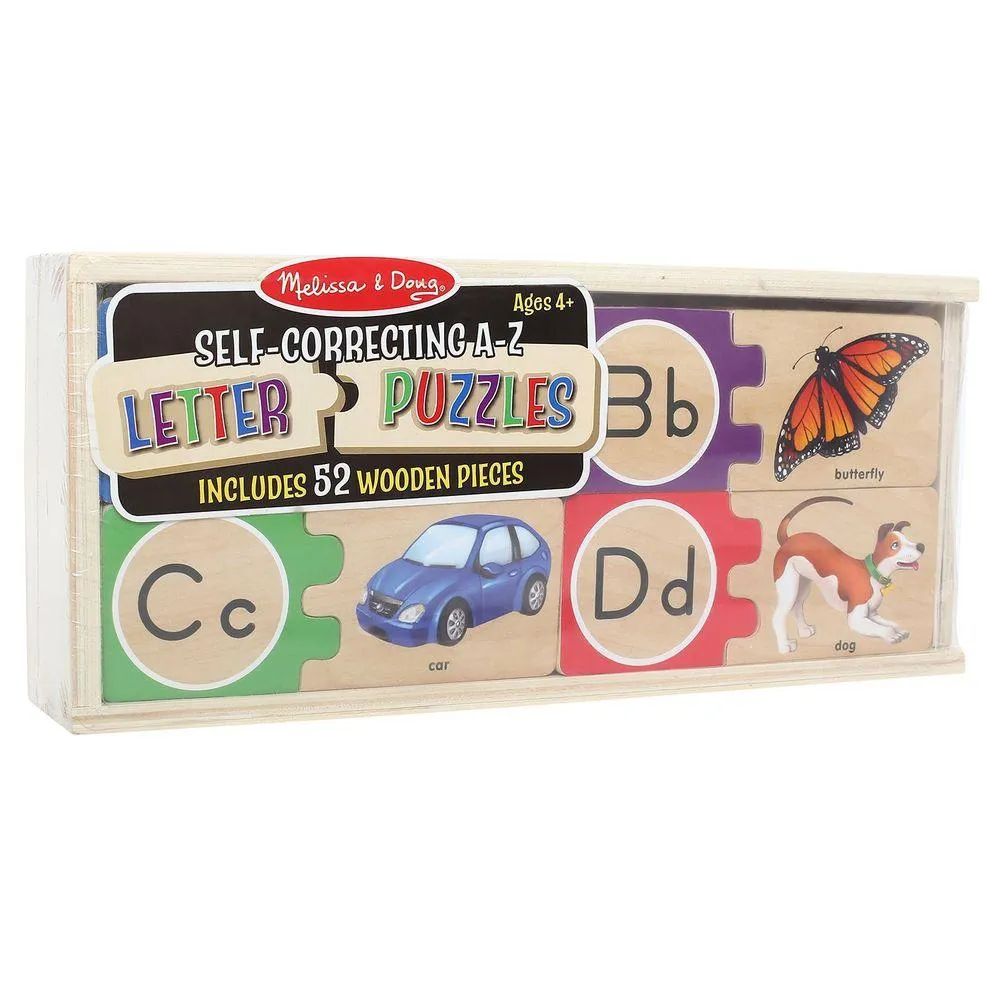 Melissa & Doug Self Correcting A-Z - Wooden Letter Puzzles