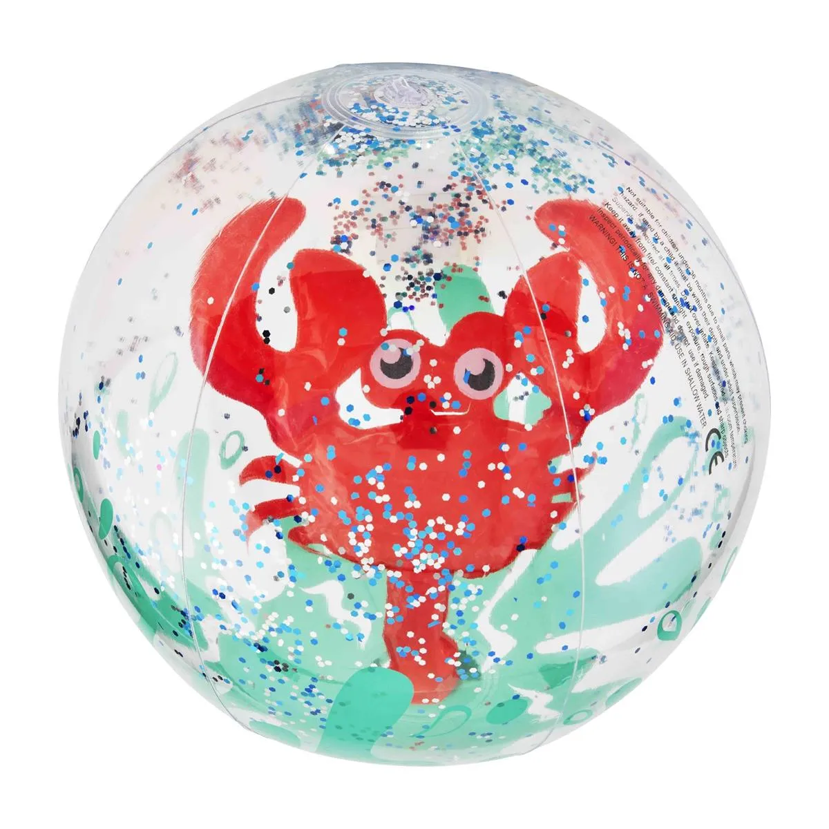 Mud Pie Glitter Beach Ball - Crab