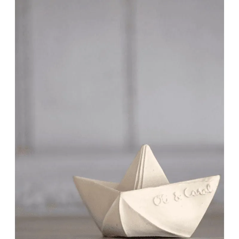 oli and carol origami boat bath toy white