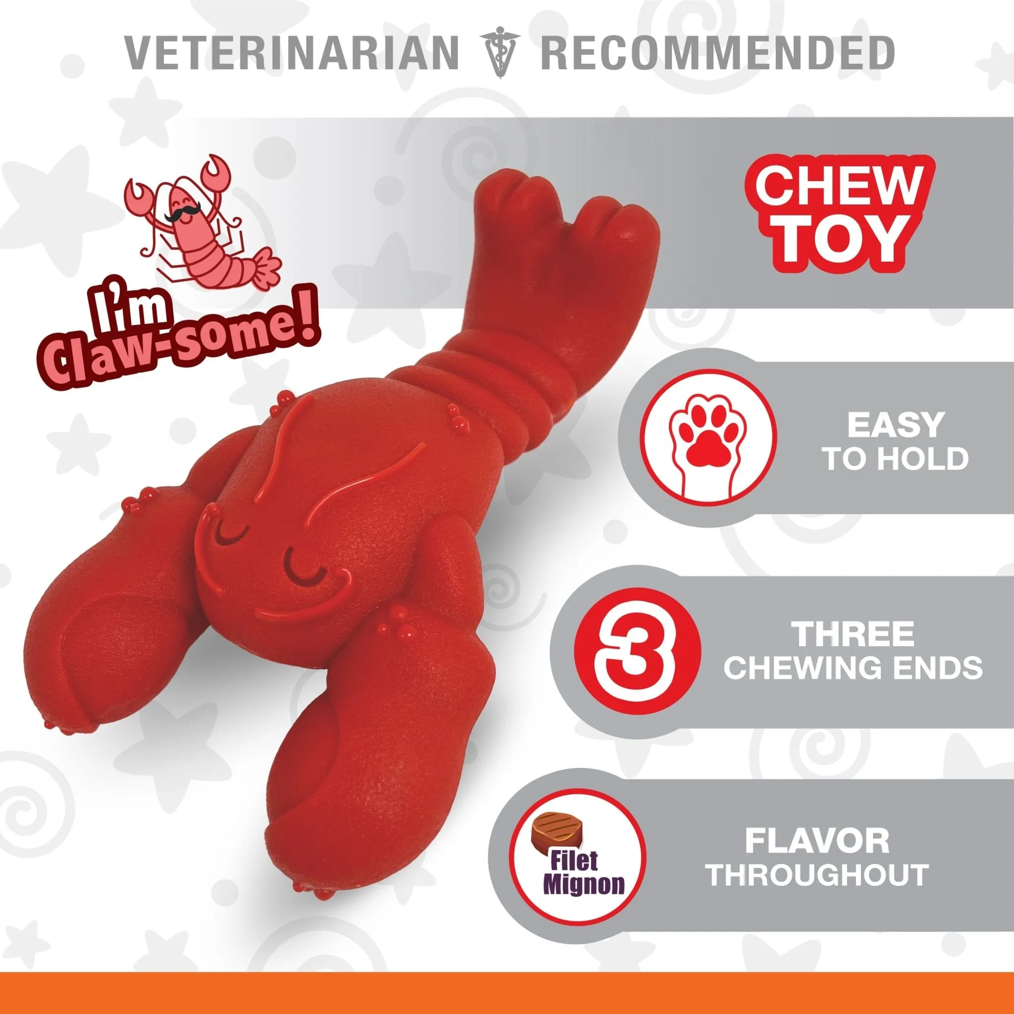 Power Chew Lobster Dog Toy, Filet Mignon