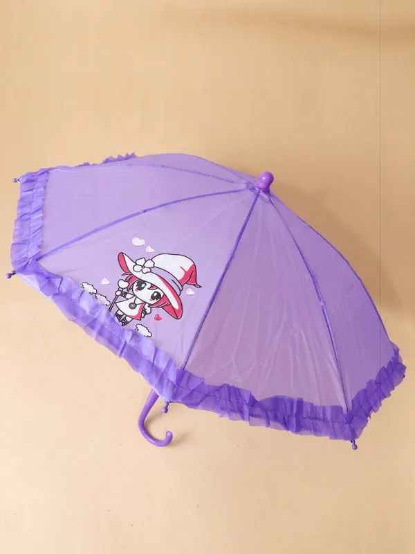 Small Cartoon Umbrella For Kids Purple  KU01