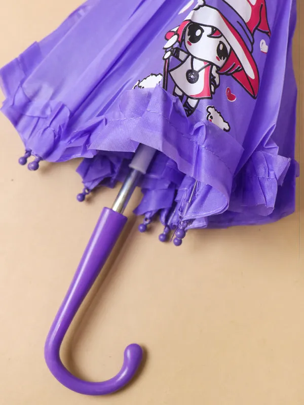 Small Cartoon Umbrella For Kids Purple  KU01