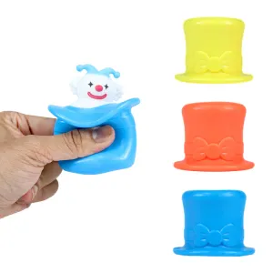 Squeezy Pop-Up Clown In Hat Fidget Sensory Toy