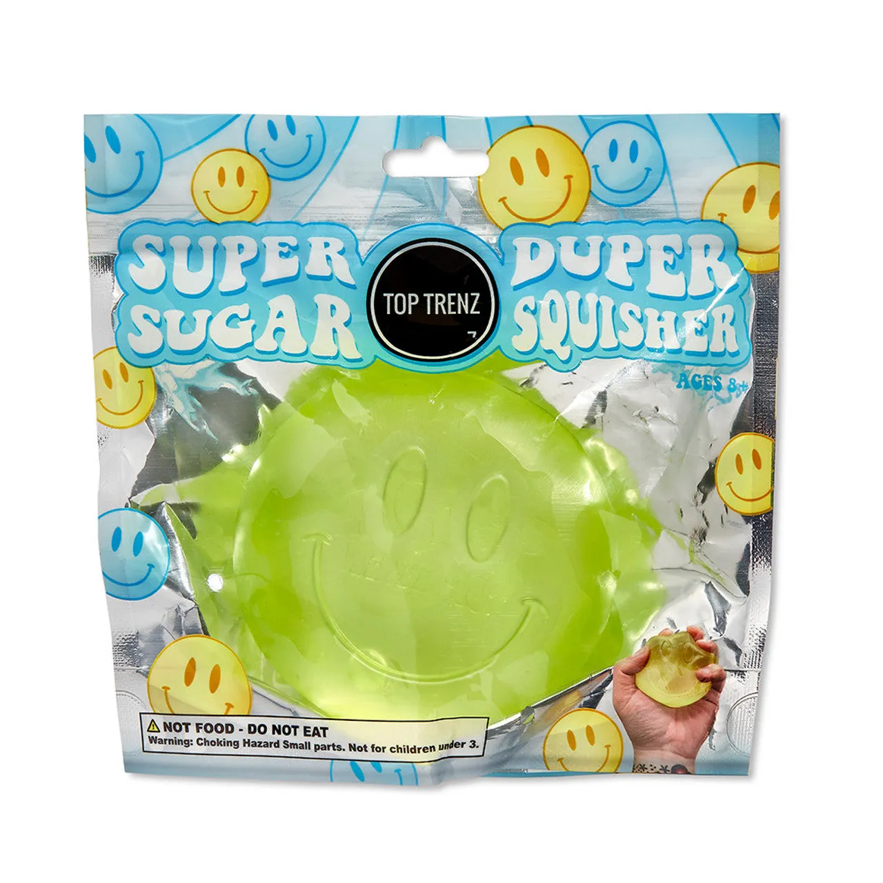 Top Trenz Super Duper Sugar Squisher Toy- Happy Face