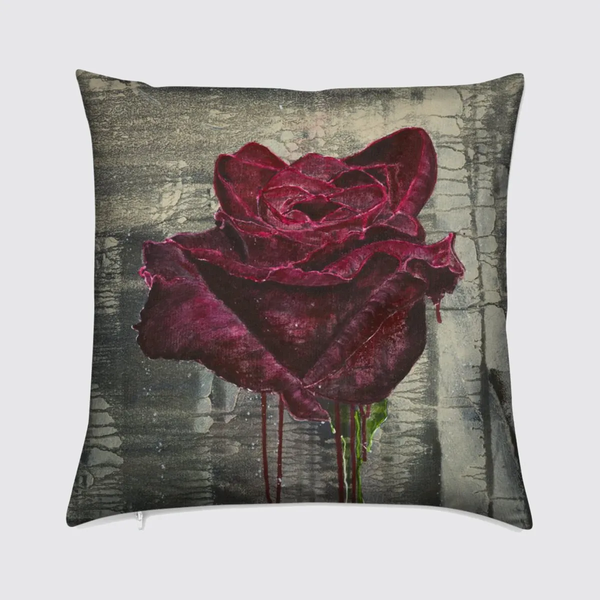 Velvet Cushion - Crimson Rose