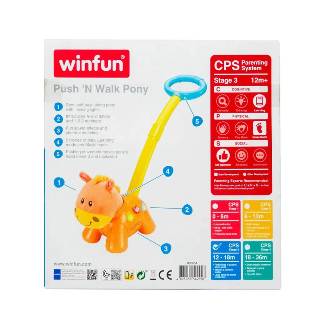 Win fun Push N Walk Pony - Orange