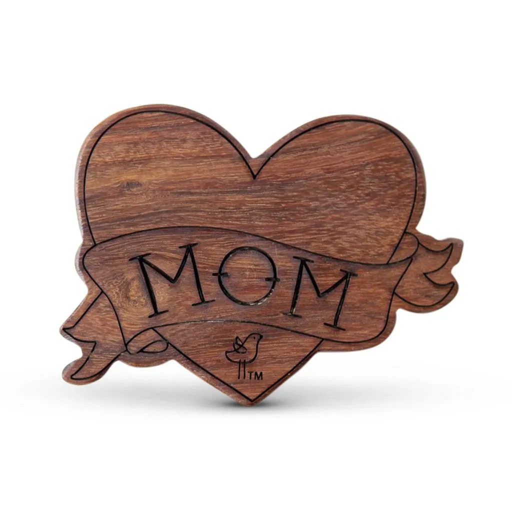 Wood Teething Rattle - Heart